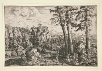 Landschap met Hagar en engel