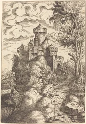 Landschap met een Fort en Grote Trap