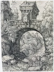 Landschap met brug, 1550