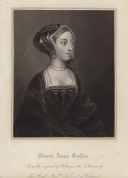 Anne Boleyn, tweede vrouw van koning Hendrik VIII (gravure)
