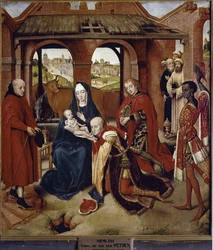 Aanbidding der Wijzen (centraal paneel van Polyptiek van Loo)