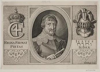 Christian IV. Illustratie voor Peder Vinstrup, "De Deense Hoornblazer", 1644