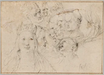 Kopstudies (recto); Studies van een mannelijke figuur (verso)