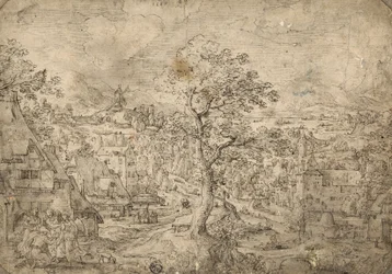 Landschap met Abraham en engelen, 1567