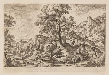 Plaat 11, uit Landschappen met scènes uit het Oude en Nieuwe Testament en Ovidius