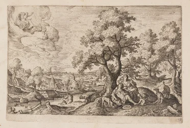 Plaat 12, uit Landschappen met scènes uit het Oude en Nieuwe Testament en Ovidius