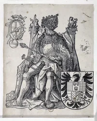 De Keizer Maximiliaan, circa 1509-1512 (gravure)