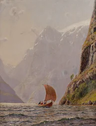 Zeilen in een fjord