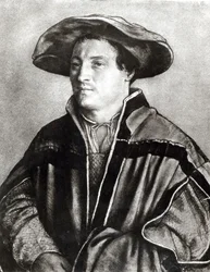 Portret van een man met een rode hoed, ca. 1530