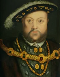 Portret van Hendrik VIII (1491-1547) in een Juwelenketting en Bontmantel