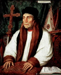 Portret van William Warham, aartsbisschop van Canterbury