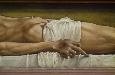 Het lichaam van de dode Christus, detail van de hand, 1521