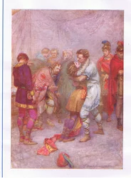 Waarom heb je je getrouwde vrouw van je afgeworpen? (Cymbeline), uit The Complete Works of Shakespeare gepubliceerd door George Harrap & Co Ltd, 1920s