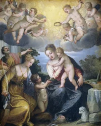 Maagd en kind met de jonge Johannes de Doper en de heilige Catharina