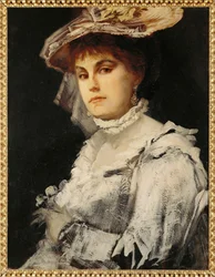 Amalie Makart, eerste vrouw van de schilder ... (schilderij op hout)