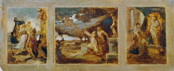 Schets voor een drieluik met mythologische scènes