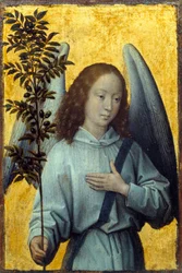 Engel met een olijftak (Vlaamse school), 15e eeuw, afmetingen: 1,64 x 1,1 m, Parijs, Musée du Louvre