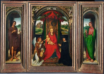 Johannesaltaerchen, klein altaar voor de heiligen Johannes Baptist en Johannes Evangelist (schilderij op aakhout)
