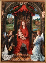 Madonna en kind, engel met viool in zijn hand (hijgend)