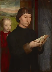 Portret van een lezende man