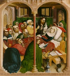 De dood van Maria. De vleugels van het Wurzach-altaar, 1437