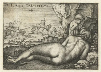 Heilige Johannes Chrysostomus als kluizenaar in de woestijn