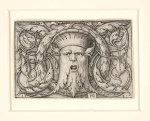 Paneel met een Mascaron (ornament met een masker)
