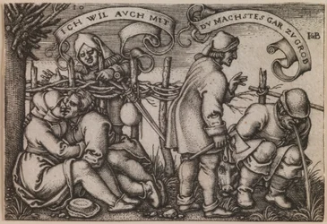 "Boeren achter de heg" uit de serie "Het boerenfeest of de twaalf maanden".