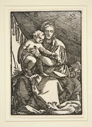De Heilige Familie onder het baldakijn