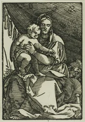 De Heilige Familie onder het baldakijn