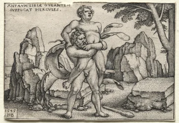 De werken van Hercules: Hercules verplettert Antaeus, 1545