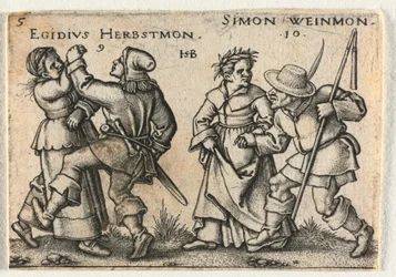 De Boerenbruiloft of de Twaalf Maanden: 9-Egidius Herbstmon 10-Simon Weinmon