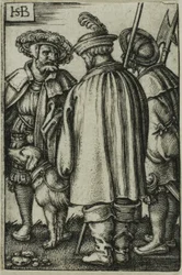 Drie soldaten en een hond