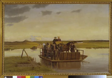 Een veerboot over de Gudenå