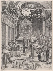 Maximiliaan I hoort de mis, ca. 1515