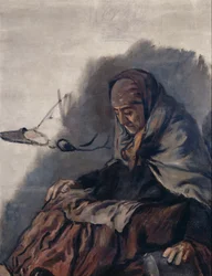 Oestervrouw. Studie voor de fresco