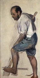 Gravende man. Studie voor de fresco