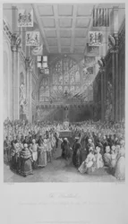 Installatie van de Lord Mayor van Londen in de Guildhall, City of London, 1838