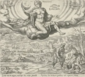 Flegmatisch temperament. Phlegmatici, titel op het object. De vier temperamenten