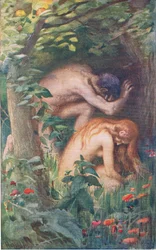 Adam en Eva, illustratie uit Pictures That Teach The Crown Series, 1920