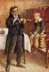 Mr Wackford Squeers en de nieuwe leerling, illustratie voor 
