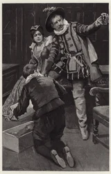 Petruchio begon opnieuw te stormen, zeggend dat de muts in een kom was gevormd