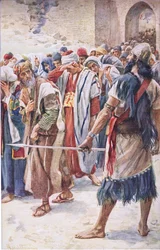 De gevangenen van Babylon, illustratie uit Pictures That Teach The Crown Series, 1920