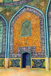 Wandpaneel in de moskee van Sheikh Lutfullah, Isfahan, Iran