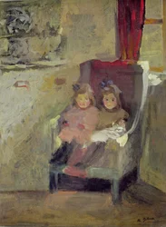 De dochters van de kunstenaar, ca. 1906-7 (olieverf op doek)
