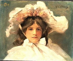 Meisje in een Edwardiaanse Hoed