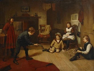 Kinderen spelen in een interieur, 1893
