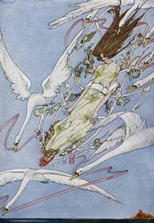 De wilde zwanen, sprookje door Hans Christian Andersen (1805-1875), illustratie door Harry Clarke (1890-1931)