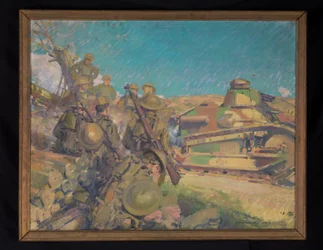 Terug van de strijd, c.1918 (olieverf op doek)