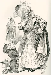 Majoor Tpschoffki. Illustratie door Harry Furniss voor een kerstverhaal van Charles Dickens, Going Into Society, uit The Testimonial Edition, gepubliceerd in 1910.